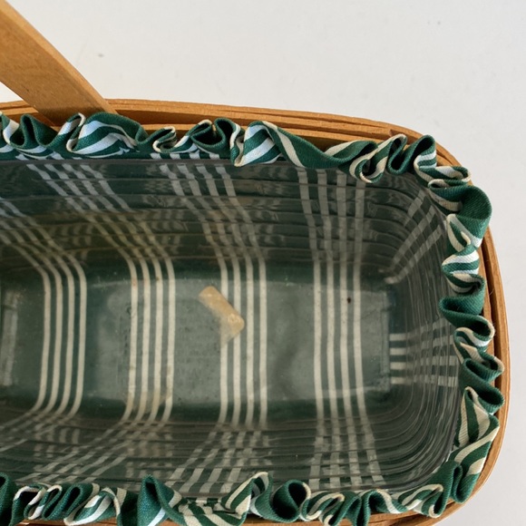 Longaberger Vintage Basket with Green Liner and Protector - Picture 3 of 7
